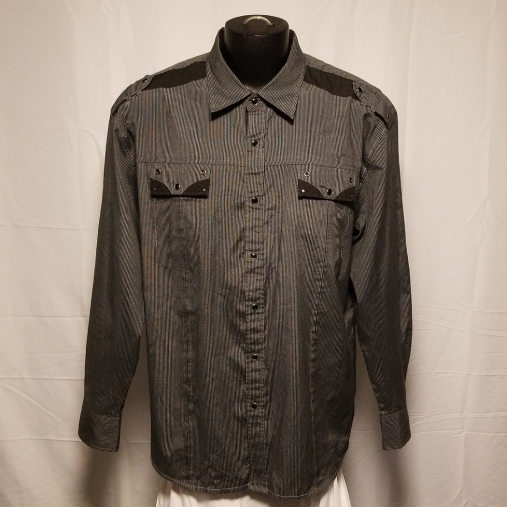 Franky Max strips mens dress shirt XXL
